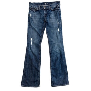 7 for all Mankind Bootcut Jeans Rock Cowgirl Y2K women distressed Dark wash 29